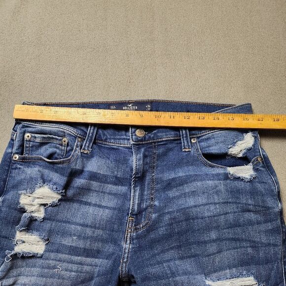 Mens Jeans Distressed blue ripped Hollister skinny jeans Advanced Stretch Sz 34 - Picture 11 of 11